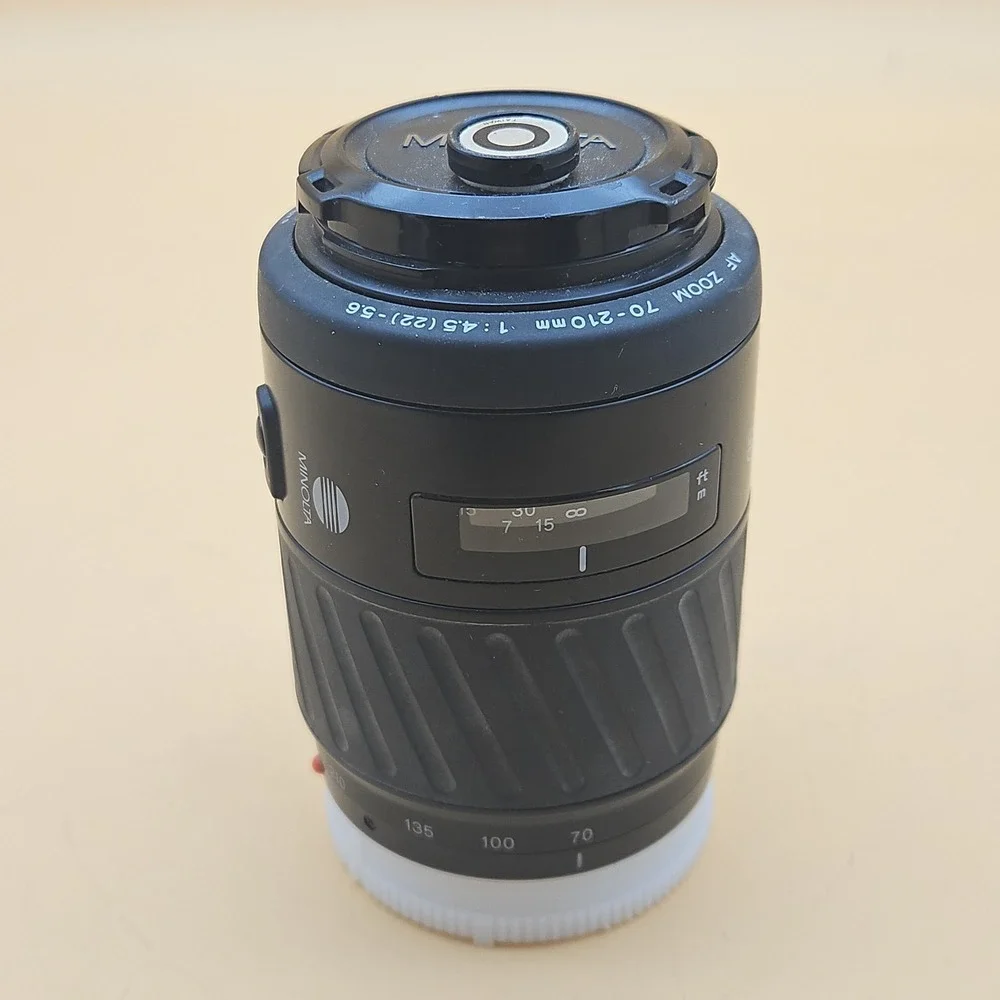 Minolta Camera Lens 70-210mm 1:4.5 AF Zoom Lens Caps
